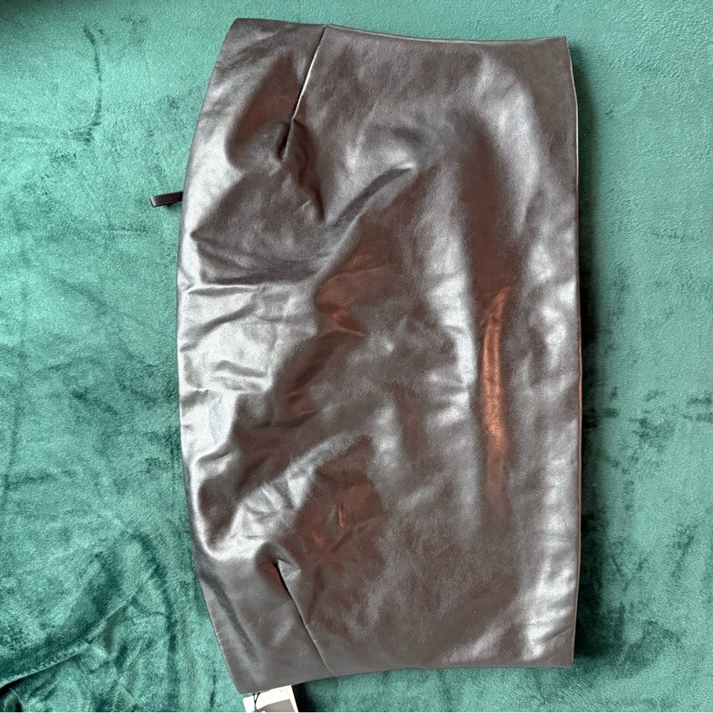 ARITZIA Black Leather Crop Tube Top